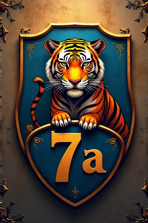 Create a soccer team crest like Manchester Citys with a tiger and the name 7a