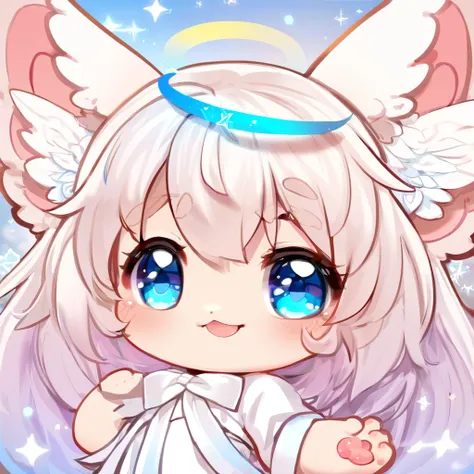 chibi, cute character, angel-like, icon, fantasy