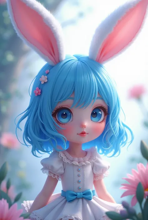 Blue haired bunny ears