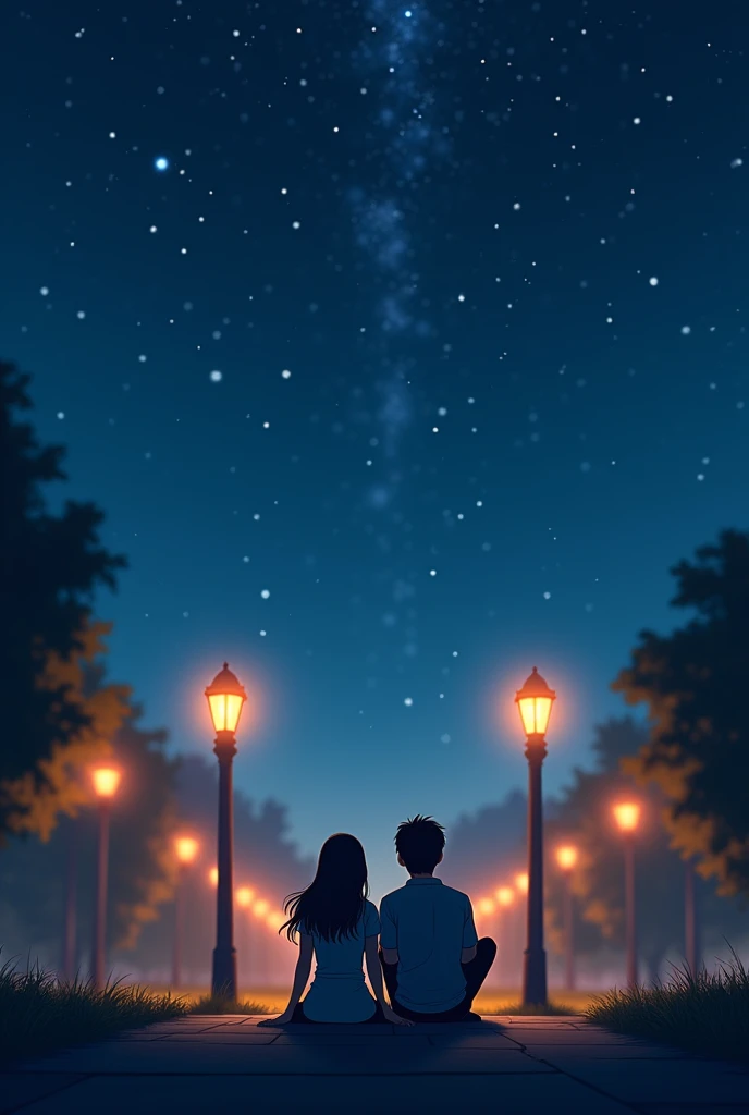 In the animation, a couple sits under the night lights in the park. Accompanied by the words "Forever Growing"