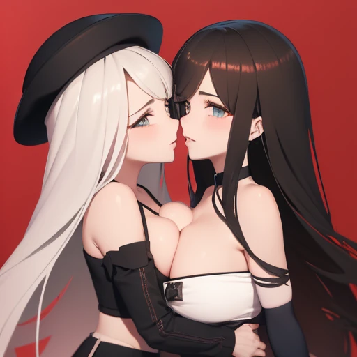 ((having hot lesbian sex in the bedroom. They are kissing, fondling, licking and with so much passion, these brunettes are so damn hot.)),(masterpiece, best quality:1.4), absurdres, highres, ultra detailed, beautiful, (secretary), (perfect face, detailed f...