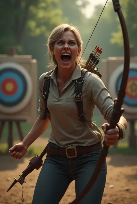 A person shouting with Archery calming 