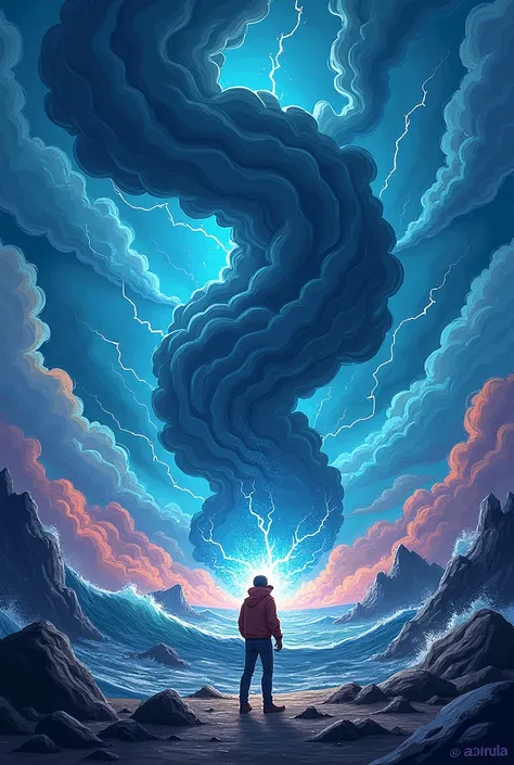 Cartoon image of a storm 