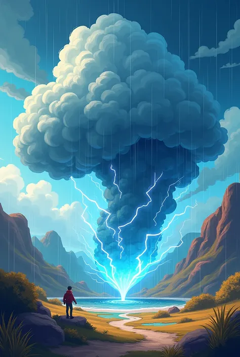 Cartoon image of a storm in 2d format