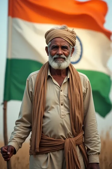 Arvindshaki09 Name behind farmer man with Indian flag