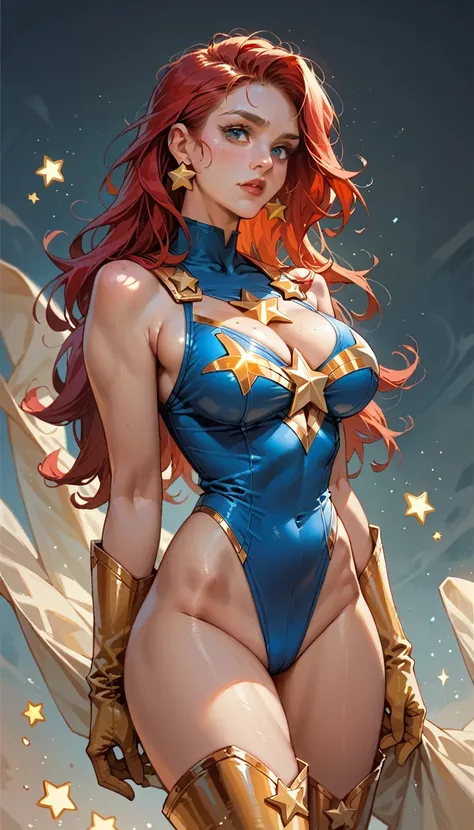 score_9, score_8_up, score_7_up, score_6_up, score_5_up, score_4_up, sexy, superheroine, red hair, long hair, busty, curvy, ((bl...