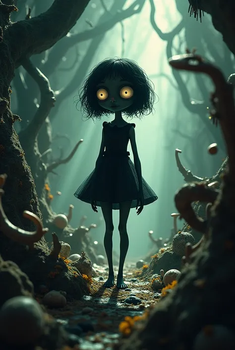 The Strange World of Coraline, create the character with black skin color, in the strange world, 