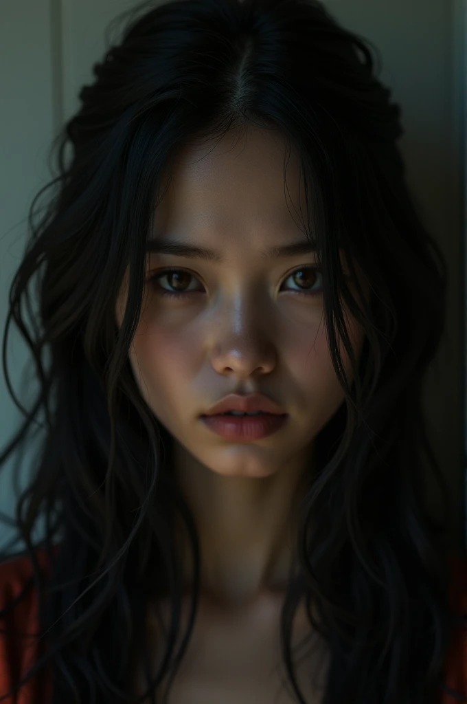 dark girl with brown eyes and long black hair 