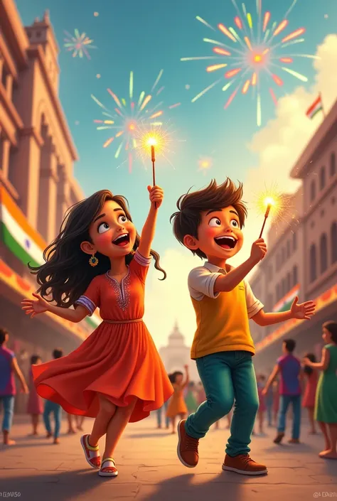 One girl and boy "TAMANA "MISTER" Enjoying Independence Day" 15 august 2024