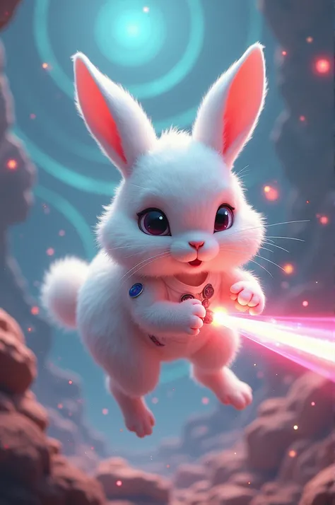 A rabbit with laser beam powers and who can fly