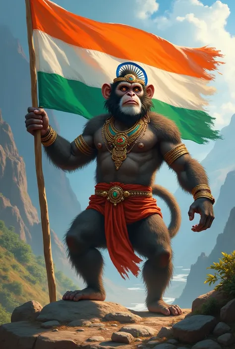 Hanuman with tiranga photo 