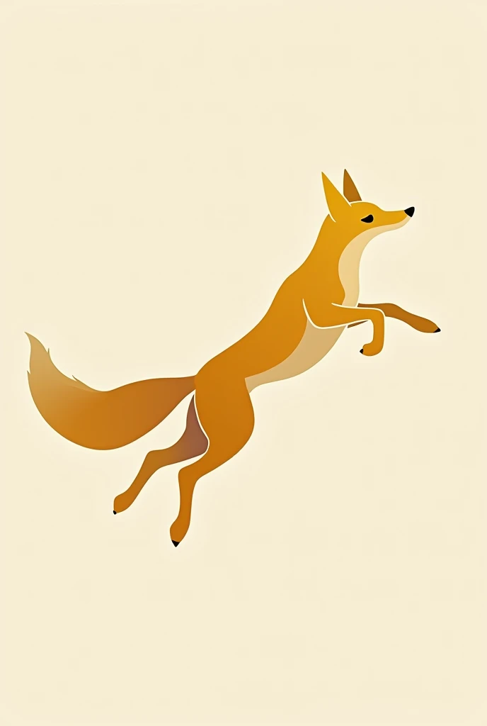 Make an image of a sleek, minimalist golden fox as a logo for a brand, animated

