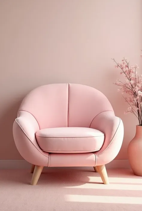 Living room furniture with 4 legs fully upholstered with a heart-shaped base without backrest and in pink color
 
