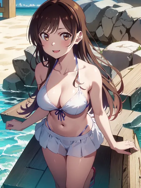 (((pixel-perfect, detail-perfect))), solo, 1girl, chizuru ichinose, naked,looking at viewer, smile, upper body1 girl, beauty, brown eyes, alone, breasts, brown hair, big breasts, Kanojo anime lineart, Chizuru, 1 girl, brown hair, long hair,, big breasts,,a...