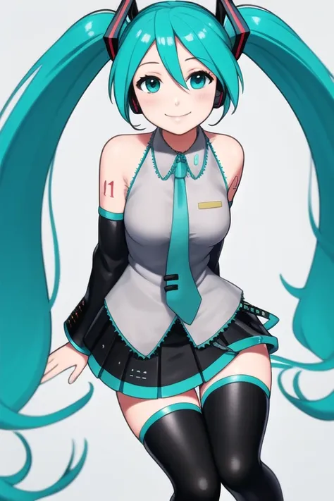 1girl, solo, looking at viewer, smile, hatsune miku,