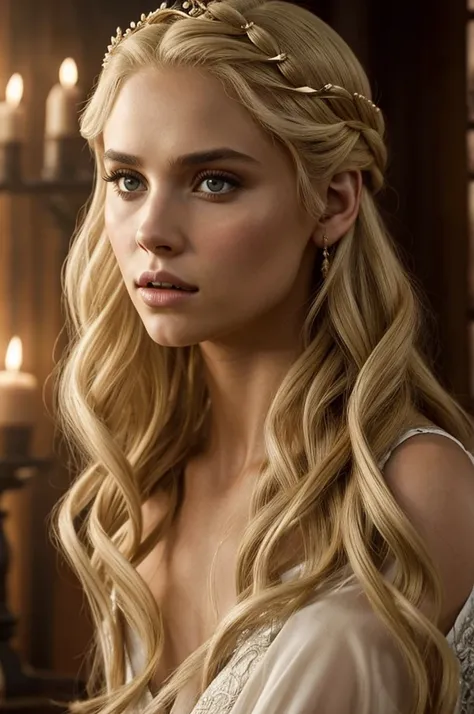 La actriz Valentina Zenere si estuviera en el mundO de "canción de hielO y fuegO" (JuegO de trOnOs) O "fuegO y sangre" (HOuse Of the DragOn) siendO 
Princesa Targaryen 