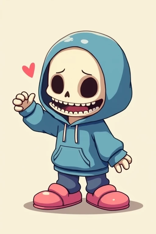 Sans Skeleton Writing！Blue hoodie、Grey hood、Pink slippers！I&#39;m short！Thats good！Just a little bit real！Hairless！