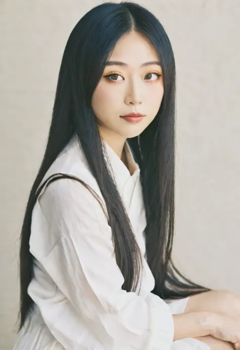 Yurie Okamoto、Age 35、Long straight hair、Lifted eyes、Fox Eyes