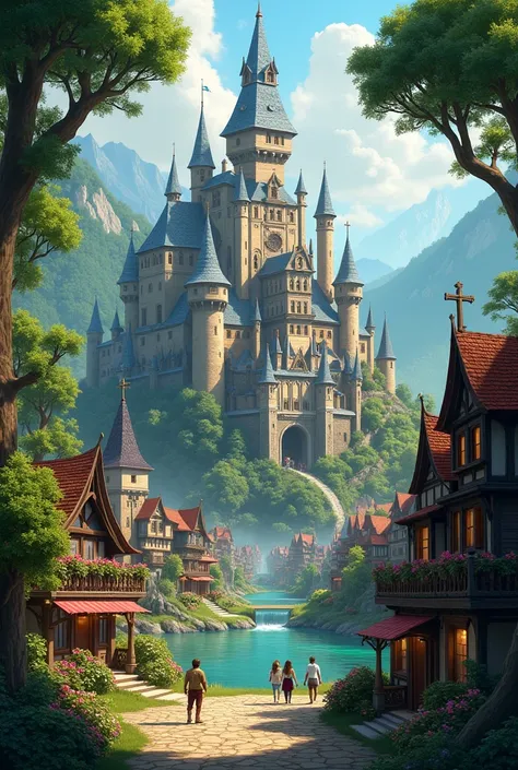 Forest city with a castle.