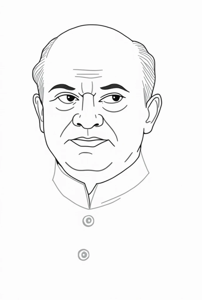 Subhas Chandra Bose outline image black and white