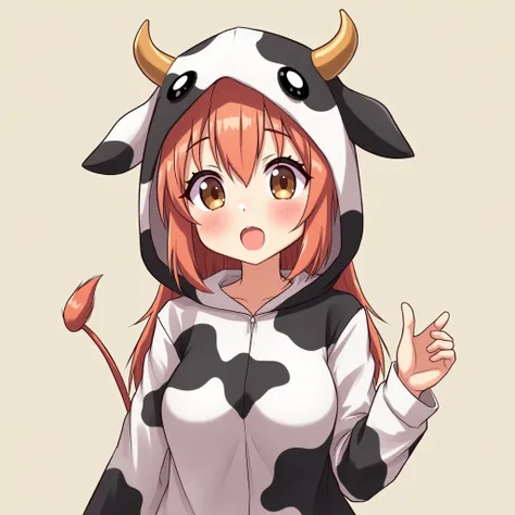 anime girl dressed as a cow 
