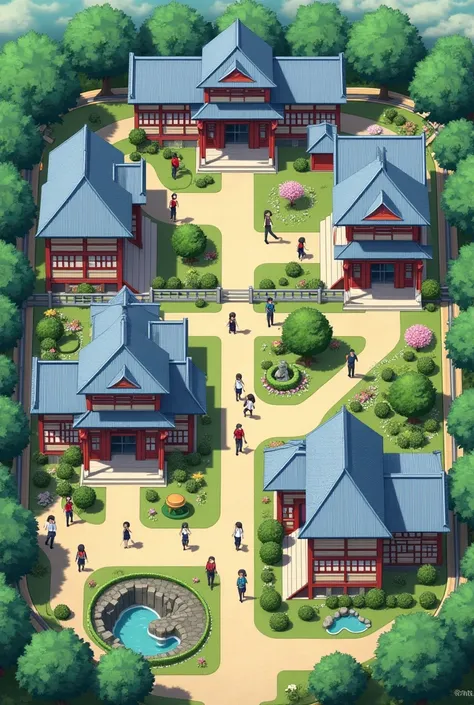 Map for RPG, アニメ, School, view from above 
