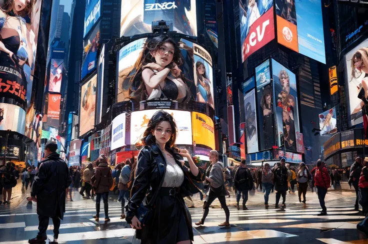 styled times square likes street, massive broadcast boards displaying women who are masturbating, old oil paintings, obscene, 