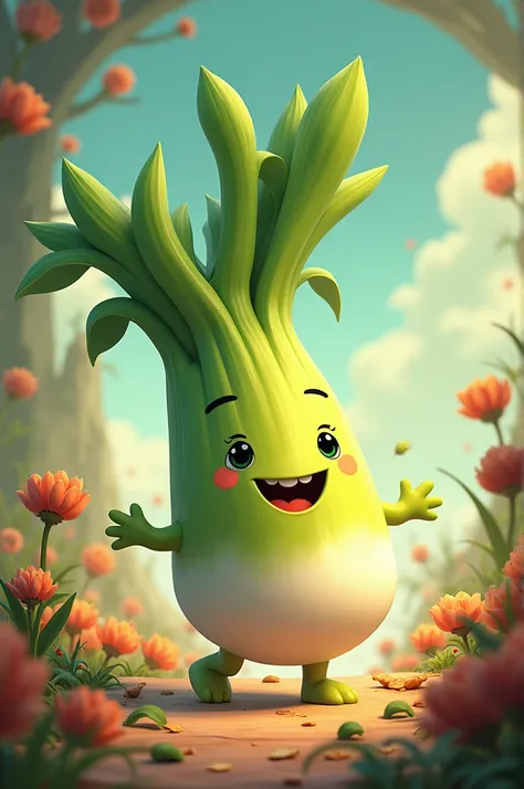 Creative animated image of leek 
