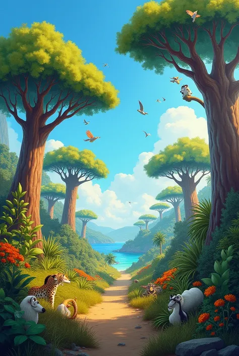 Hand painted landscape madagascar movie from dreamworld