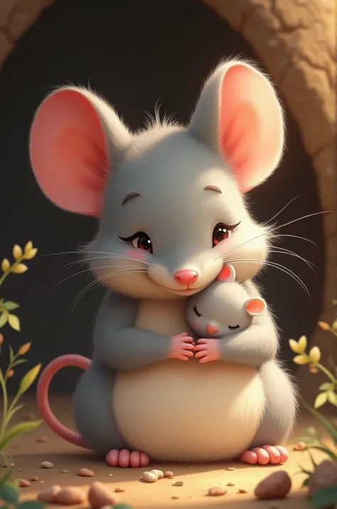 Mama mouse*

- Age: Adult
- Personality: Wise, kind, and nurturing
- Appearance: Warm gray fur, gentle eyes, and a soothing presence
- Special trait: Always looks out for her friends and family
