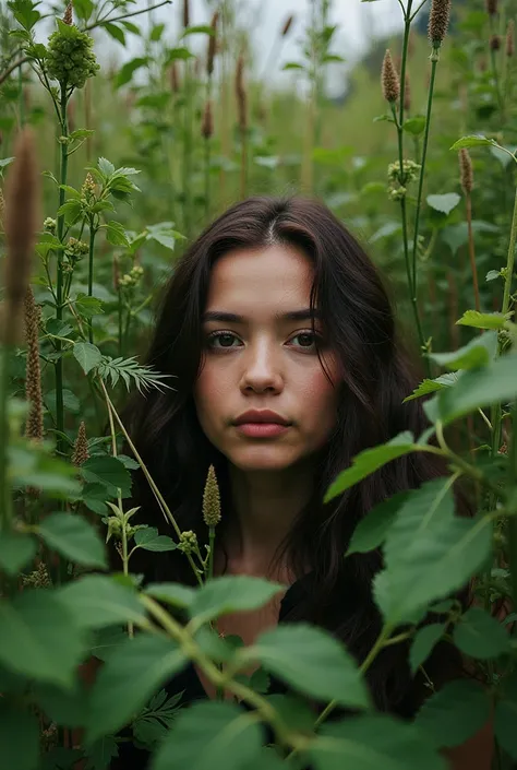 selfie with weeds