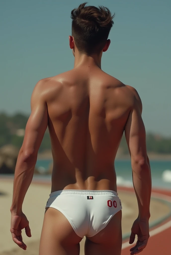 Athetic gay boys with big ass showing their butt in tigth shorts while doing track
