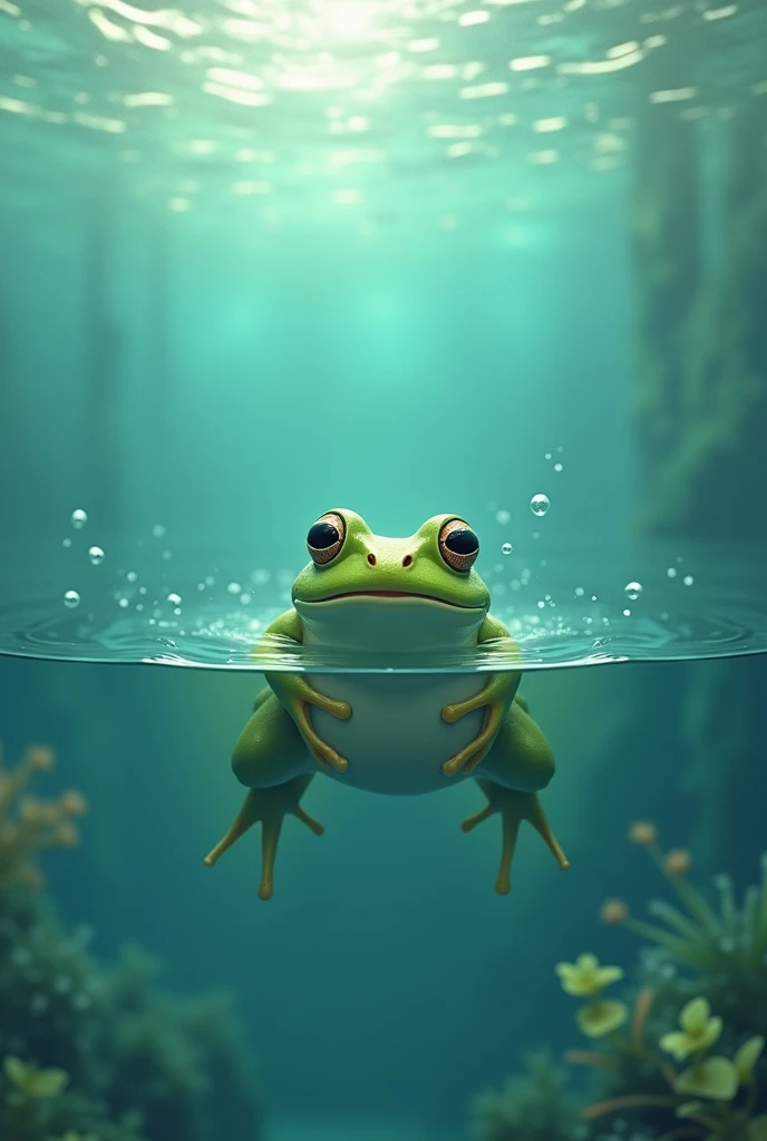 A frog in  cold water 