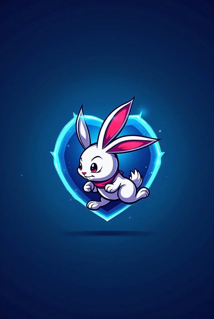 Blue Logo background for rabbit gaming 
