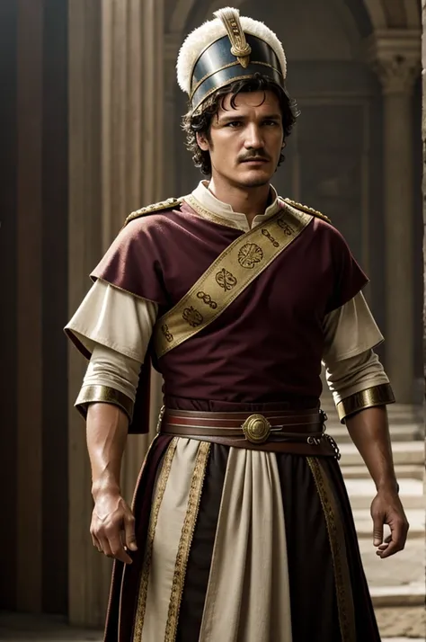 Pedro Pascal as a Roman general
