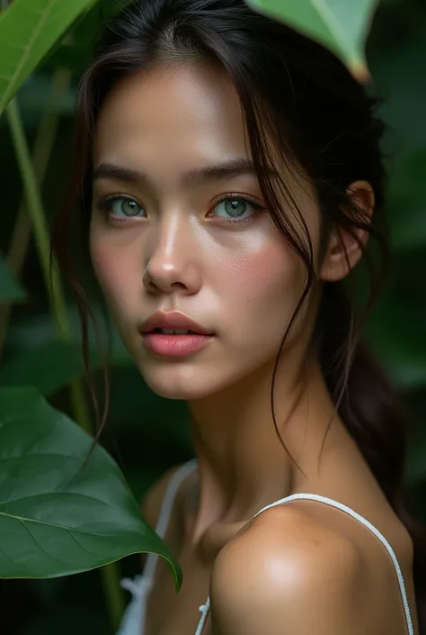 RAW photo, photo, photorealistic, 8k яркая photo женщины на природе, ultra detail, finely detailed, dramatic light, finely detailed beautiful eyes, detailed skin, depth of field, grey eyes