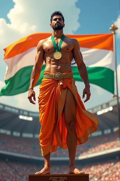 Olympic gold medalist in India suit
