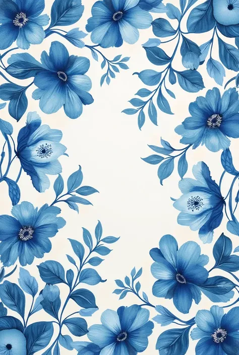 Blue floral wallpaper