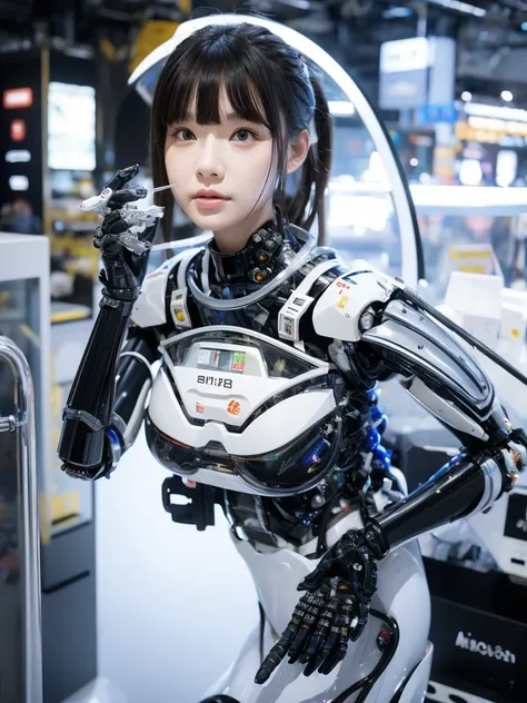 masterpiece, highest quality, very detailed, japaese アンdroid girl,portraiture,plump,thick,control panel,アンdroid,droid,mechanical...