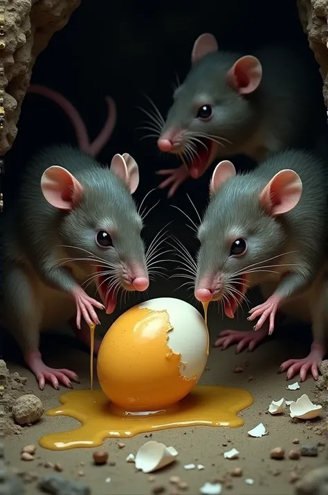 Rats devouring eggs in their nests