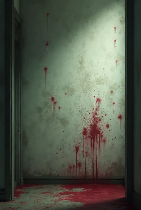 Wall with less realistic blood stains 