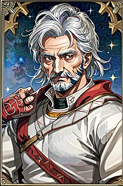 highest quality, masterpiece, high resolution,，（hannibal　barca），（smug face），roman empire，starry sky_background，old man，anime sty...