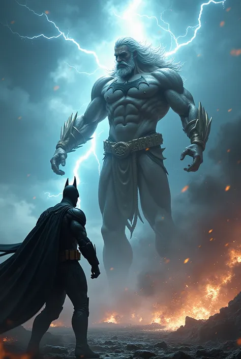 Batman and Zeus fighting sence 
