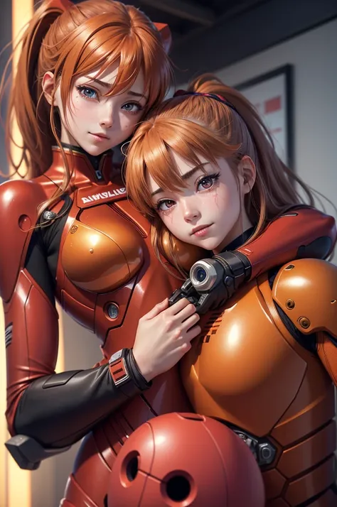 1girl, 1men, evagelion, akari shinji, asuka langley, tears in eyes, cute smile, plugsuits, 4k, 8k, detailed lips, detailed eyes, high details, high resolution, best resolution, best details, couple, hugging each other, love,