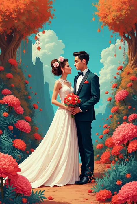 Reinterpretation of a wedding in Cane In a different way with vibrant colors