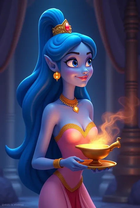 Genie, the jolly lamp fairy from Aladdin. She serves Aladdin as his master and faces various adventures. Jeannies expression is curious, faintly super-cheerful and good at telling jokes. She is a gentle lamp nymph who always makes everyone around her feel ...