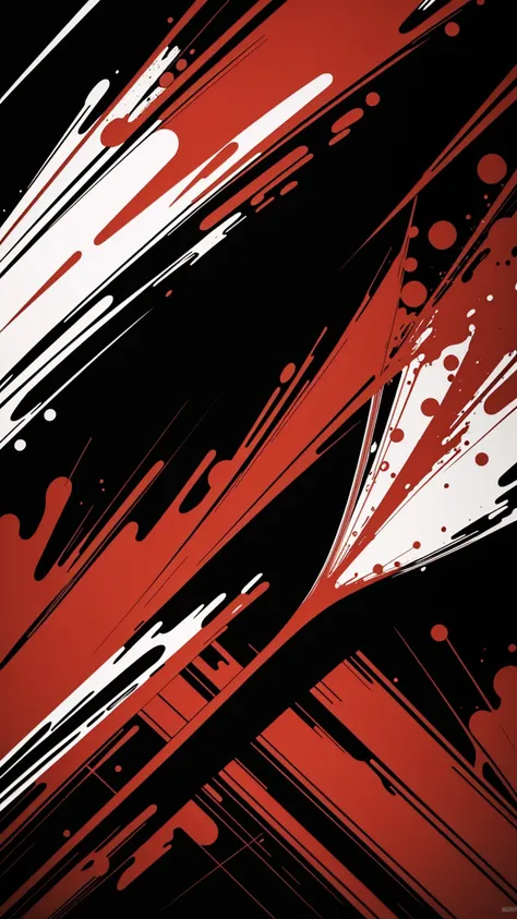 (masterpiece, Highest quality, Very detailed, 8k wallpaper), Abstract color splashes, Red and Black, Vibrant, sharp