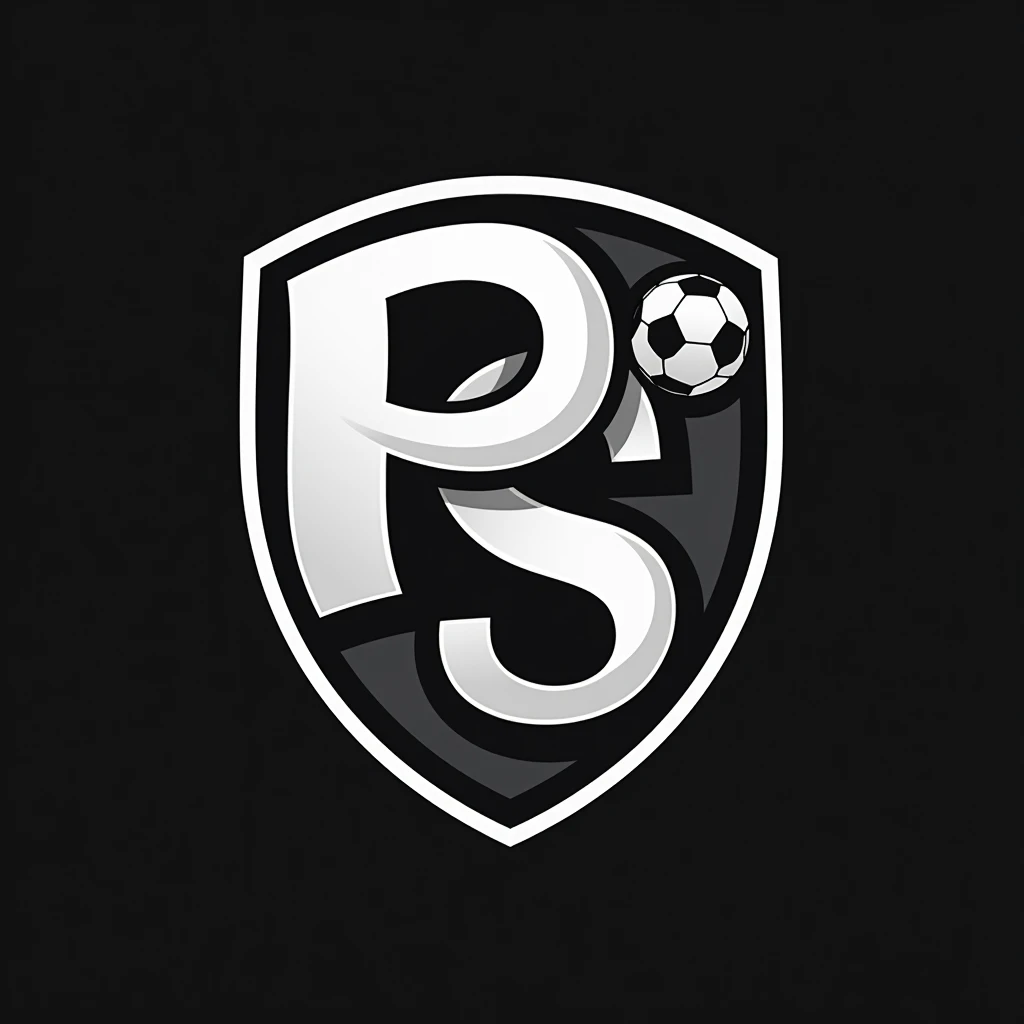 a football logo with the letters PSC in black and white


