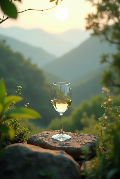 wine glass in a place of spiritual peace