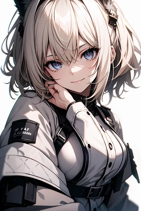 One Girl, whole body, White one-piece military uniform, (Tabletop:1.2, Highest quality), (Beautiful, detailed eyes: 1.2), (Beautifully detailed face), High Contrast, (Best lighting, Very delicate and beautiful), ((Cinematic Light)), Dramatic Light, very or...